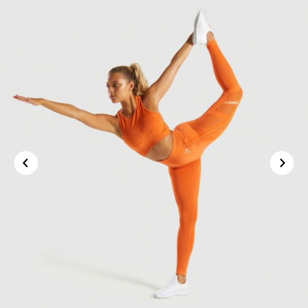 Orange Flawless Knit Sports Bra - Gymshark
